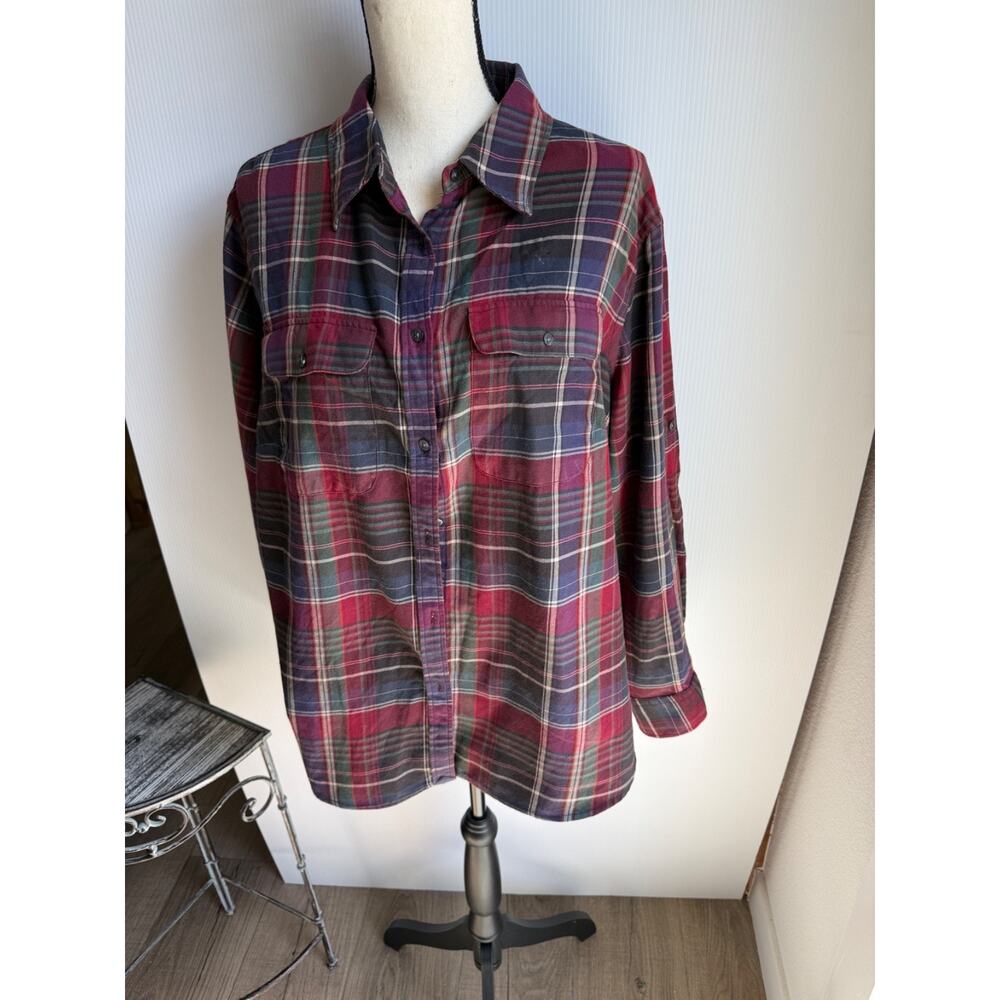 Ralph Lauren Women”s Vintage Red Plaid Long sleeve button down Sz 2X
